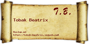 Tobak Beatrix névjegykártya